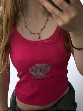 Hot Pink Graphic Tank Top